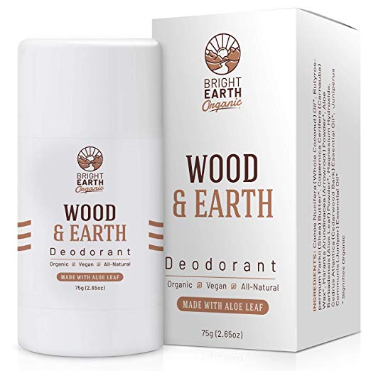 All Natural Organic Deodorant Wood & Earth - with Magnesium and Aloe - Aluminum Free, Baking Soda Free, Alcohol Free, Vegan, Non Toxic, for Women, Men & Kids - 2.65 oz