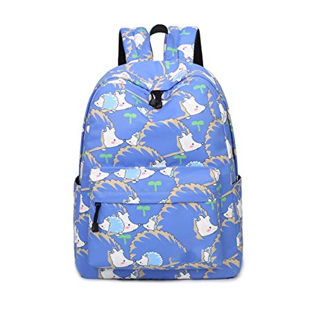 Joymoze Retro Colorful Print Trendy Backpack for Women Cute Schoolbag for Girl Hedgehog
