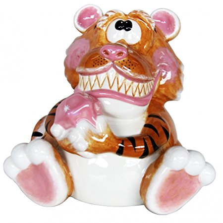 Tiger with Pink Diamond Ceramic Bank