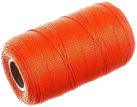Twisted Nylon Mason Line (550 Feet, Fluorescent Orange) - Twine String