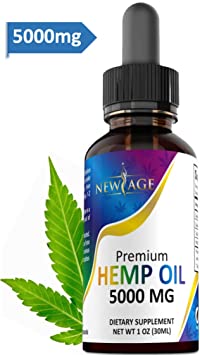 5000mg Hemp Oil Extract for Pain, Anxiety & Stress Relief - 5000mg of Pure Hemp Extract - Grown & Made in USA - 100% Natural Hemp Drops - Helps with Sleep, Skin & Hair.