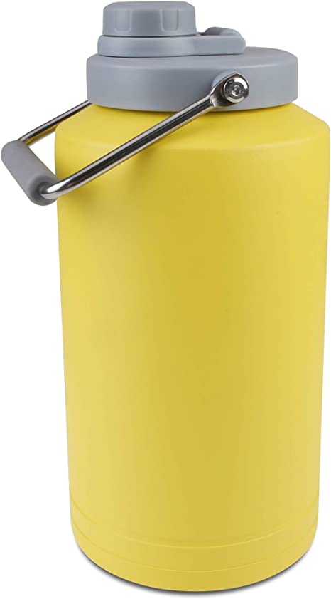 Tahoe Trails 1 Gallon Vacuum Insulated Water Bottle,1 Gallon Stainless Steel Double Walled Water Jug,18/8 Food-Grade Stainless Steel Insulated Water Bottle for Hot and Cold Drinks Water Bottle-YELLOW