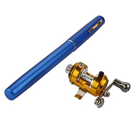 Ice Fly fishing Rod And Reel Combos Kit Set - Aluminum Alloy Pocket Pen Fishing Pole 38'' 53'' 62'' With Baitcasting Reel