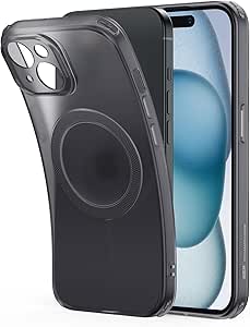 ESR for iPhone 15 Plus Case, Clear Case with MagSafe, Shockproof Thin Cover, Yellowing-Resistant Slim TPU Case, Magnetic Phone Case for iPhone 15 Plus, Zero Series, Frosted Black