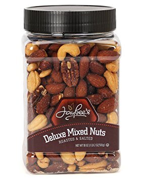 Jaybees Roasted Salted Deluxe Mixed Nuts (18Oz) Great for Holiday Gift Giving or as Everyday Snack Featuring Cashews Almonds Brazil Nuts Pecans and Filberts