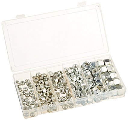 Neiko 50432A Nylon Lock Nut Assortment Kit with Carrying Case, 150 Pieces | SAE