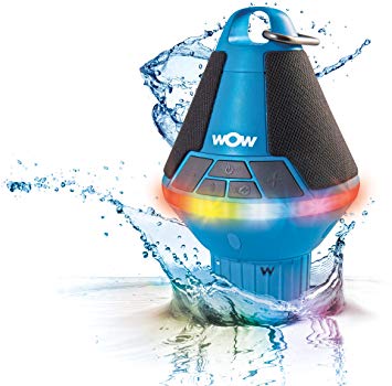 Wow World of Watersports Wow-Sound Speaker, Bluetooth, Waterproof, Shockproof, Floating Speaker, with Long Battery Life, LED Lights, and Cup Holder