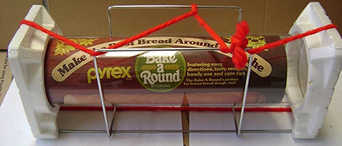 Pyrex Bake-A-Round Bread Loaf Mold Baking Tube - 14 inches x 3 1/2 inches in diameter - Includes rack stand