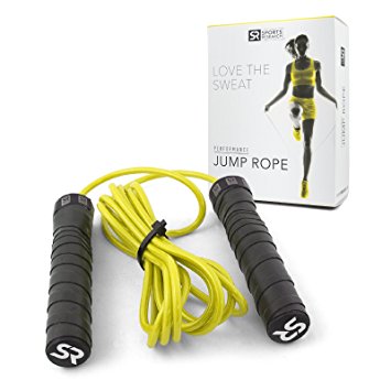 Sweet Sweat Performance Jump Rope by Sports Research | Adjustable-length rope for fitness and speed training - Includes bonus Sweet Sweat “Workout Enhancer” Sample!