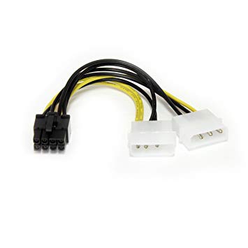 StarTech.com LP4PCIEX8ADP 6-Inch LP4 to 8-Pin PCI Express Video Card Power Cable Adapter