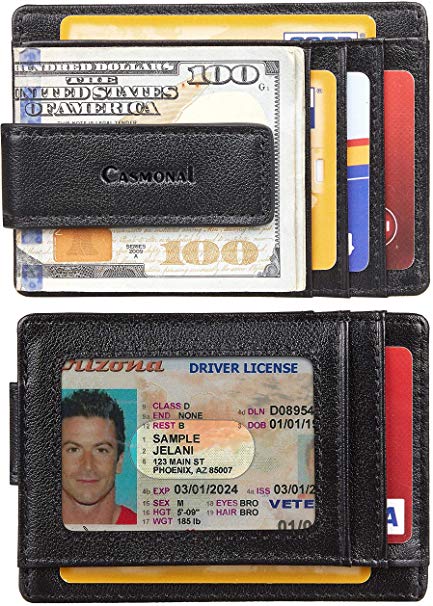Casmonal Money Clip Slim Minimalist Front Pocket Mens Wallet