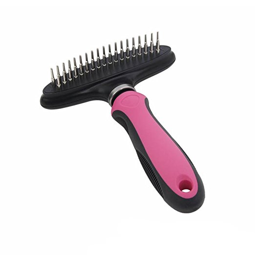 Bunty Dog Cat Pet Undercoat Double Rake Comb Brush Hair Fur Grooming Shedding Tool