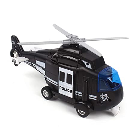 MeeYum Kids Pretend Play Police Chopper Rescue Helicopter Toy for Boys and Girls with Lights and Sounds