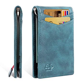 Minimalist Slim Bifold Front Pocket Wallet with Money Clip for men, Effective RFID Blocking & Smart Design