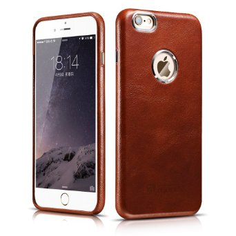 iPhone 6 Plus  6S Plus Case Icarercase Vintage Classic Series Luxury Premium Genuine Real Leather Case Back Cover with Ultra Slim for Apple iPhone 6 Plus  6S Plus 55 Inch Brown