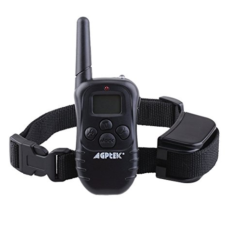 AGPtek® Rechargeable Wireless LCD digital dog Training Shock collar with 100LV of Shock and Vibration, Remote Control