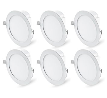 Hyperikon 6" Recessed LED Downlight with Junction Box, Dimmable, 11.6W (65W Equivalent), Slim Retrofit Airtight Downlight, 5000K (Crystal White Glow), ENERGY STAR, UL - For Dry/Damp Locations (6 Pack)