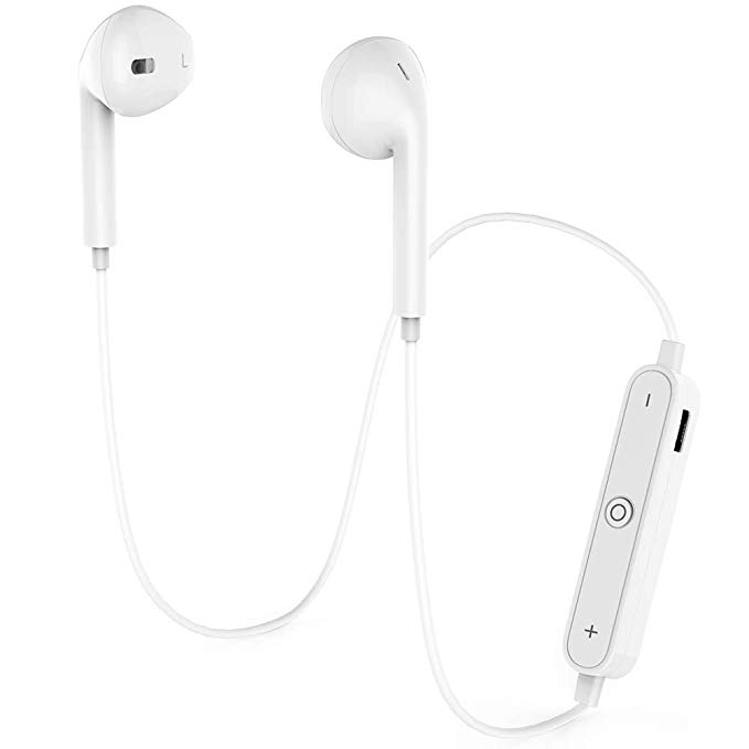 GEJIN Wireless Bluetooth Headphones,Bluetooth 4.1 Waterproof Sports Earphones,Noise Cancelling Earbuds-White