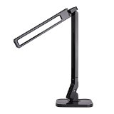 Coocheer Eye-care Dimmable LED Desk Lamp Touch-sensitive Control Panel LED Side Glowing Flexible Arm and Head 4 Lighting Modes with 5 Level Dimmer USB Charging Port - Piano Black