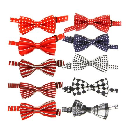 Lillypet® Baby Boys Girls Dog Bow Ties Pet Cat Bow ties Collar for Wedding Party Grooming Accessories Color Assorted Pack of 10pcs