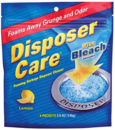 Glisten New Super Size Packageage DP06N-PB Disposer Care Foaming Garbage Disposer Cleaner-4.9 Ounces each Powerful Disposal Cleanser for Complete Cleaning of Entire DisposerNew Super Size Package 40 Packets Lemon   Plus Bleach