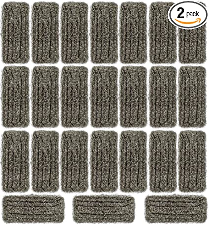 DecorRack 24 Heavy Duty Steel Wool, Stainless Steel Dish Scrubber, Tough Scouring Fibers to Remove Stubborn Grease, Cooktop Cleaning Pads (24 Pack)