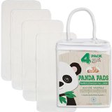 4-Pack Bamboo Changing Pad Liners - Waterproof - Natural and Soft - Machine Wash and Dry - for diaper changes - Antibacterial and Hypoallergenic Panda Pads