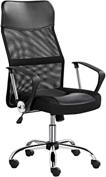 Yaheetech Executive High Back Mesh Office Chair Ergonomic Computer Desk Chair Height Adjustable and Swivel Chair with Armrest and Lumbar Support