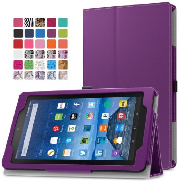 MoKo Case for Fire 7 2015 - Slim Folding Cover for Amazon Fire Tablet (7 inch Display - 5th Generation, 2015 Release Only), PURPLE