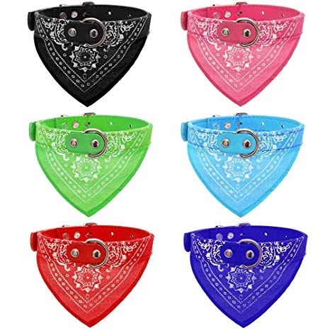 OFPUPPY Dog Bandana Collar - 6 Pack Pet Triangle Bibs Collars with Paisley Pattern for Puppy Cat
