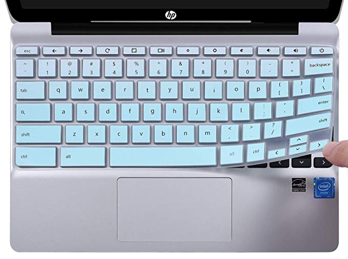 CaseBuy Ultra Thin Keyboard Cover Compatible HP Chromebook 11 G1 G2 / G3 / G4 / G5 / G6 EE 11.6 Inch Chromebook & HP Chromebook x360 11.6" Protective Skin, Ombre Mint Green