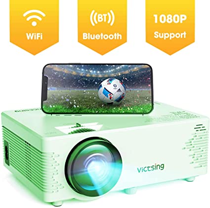 Projector VicTsing Portable Mini Projector Bluetooth Projector 3800 Lumens Support 1080P 176'' Display 40,000 Hrs Lamp Life HiFi Sound with Tripod Compatible with PS4/HDMI/VGA/AV/USB/SD