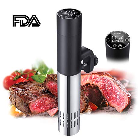 NOVETE Sous Vide Cooker, Accurate Sous Vide Machine, Processional IPX7 Immersion Cooker with Digital Display, Precise Temperature and Timer Control, Ultra-Quiet, FDA Approved, Recipe Book Included