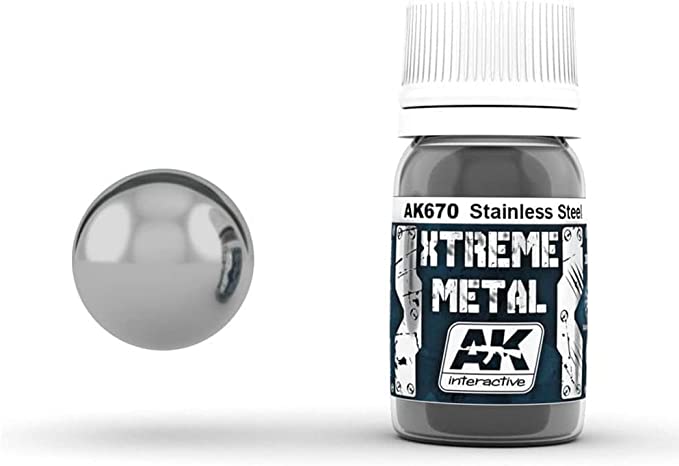 AK Interactive 30ml Extreme Metal Paints Stainless Steel # 670