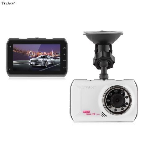 TryAce®1080P Full HD Car DVR Screen Night Vision Touch Stop Monitoring Ultra Thin Driving Recorder Mini Video Camera 170° Super Wide Live HD Tachograph(FH05)