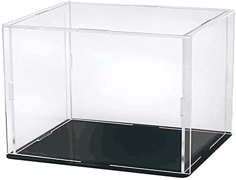 WANLIAN Acrylic Display Case with Sliding Doors,Assemble Clear Acrylic Box,Deluxe Dustproof Showcase,Cube Countertop Box for Pop Figures Collectibles Toys(11x6.6x8 inch; 28x16x20 cm)