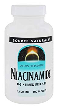 Source Naturals Niacinamide 1500mg Vitamin B-3 Timed Release Energy Support - 100 Tablets