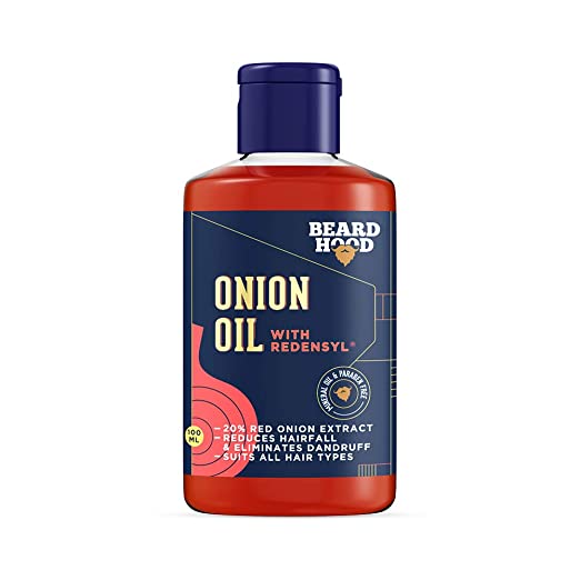 Beardhood Onion Hair Oil with Redensyl for Hair Growth Mineral Oil & Paraben Free 3.3 Ounce/100ML