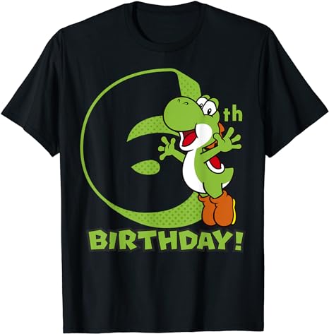 Super Mario Yoshi 6th Birthday Action Portrait T-Shirt