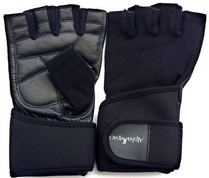 Weight Lifting Gloves with Premium Leather Palm and Adjustable Wrist Support. Ideal for Crossfit, Gym, Fitness and your daily Workout!