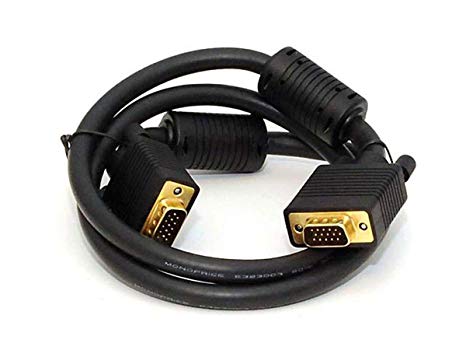 Monoprice 102898 3-Feet Super VGA Male to Male Monitor Cable with Ferrites