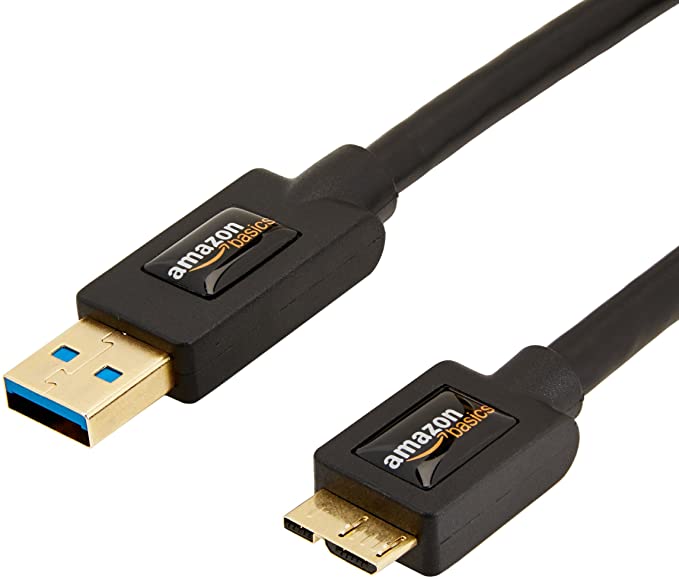 AmazonBasics USB 3.0 Cable - A-Male to Micro-B - 6 Feet (1.8 Meters), 5-Pack