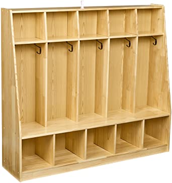 AmazonBasics Coat Locker, 5-Section with Bench