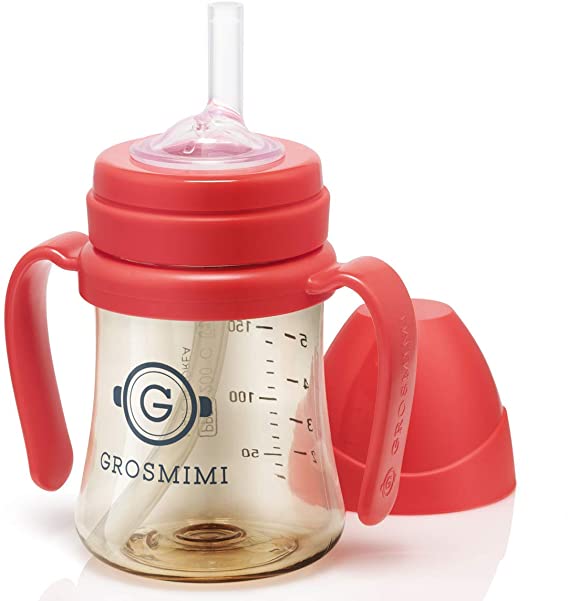 GROSMIMI Spill Proof no Spill Magic Sippy Cup with Straw with