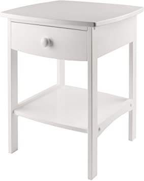 Winsome Wood End Table/Night Stand with Drawer and Shelf, White