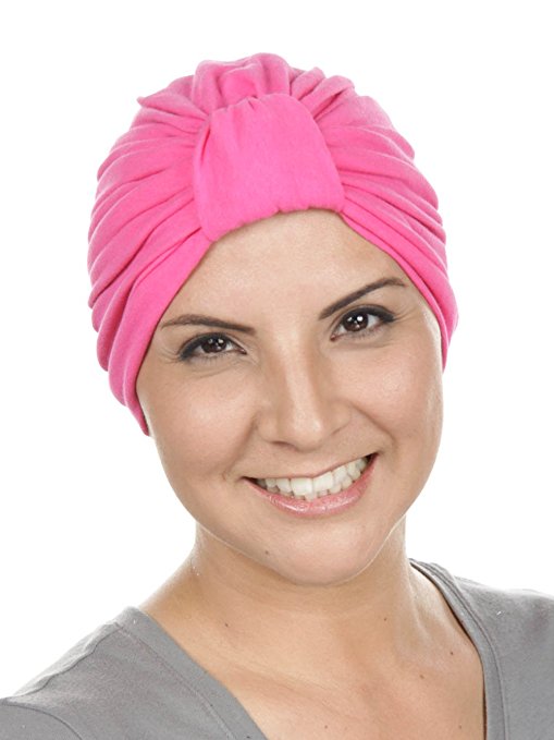 Classic Cotton Turban Soft Pleated Chemo Cap For Women With Cancer Hair Loss