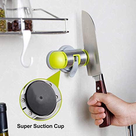 Kitchen Knife Sharpener - 2-Stage Mini Knife Sharpening Tool Helps Repair, Restore and Polish Blades，Strong Adsorption