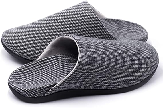 Slippers with Arch Support, Comfortable Orthopedic Sandals for Plantar Fasciitis Flat Foot House Outdoor, Grey, Women US 12