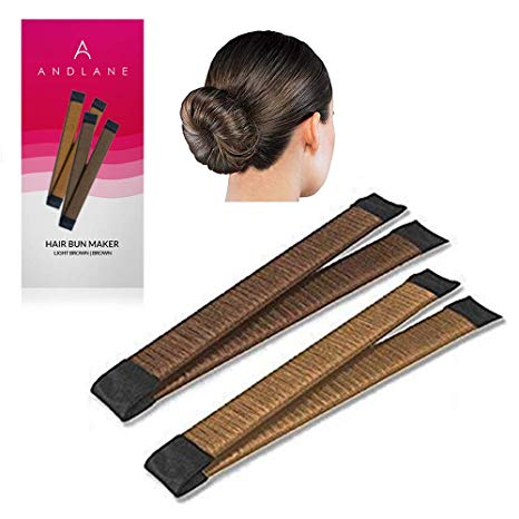 Hair Bun Maker French Twist Hair Fold Wrap Snap (1 Brown, 1 Light Brown)