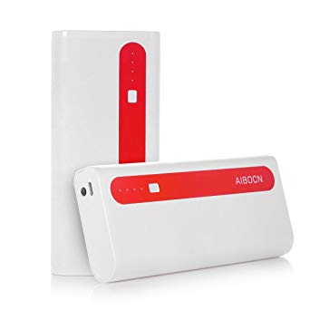 Aibocn 10000mAh Portable Power Bank External Battery Charger with Flashlight for Apple Phone iPad Samsung Galaxy Compatible with LG Smartphones Tablet - Red